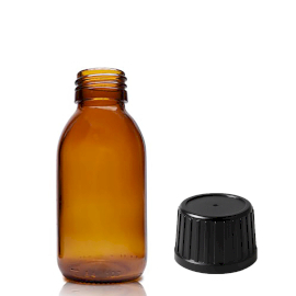70x Sticlă Medicinală din Chihlimbar de 100 ml cu Capac Tamper Evident