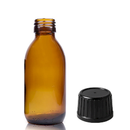 70x Sticlă Medicinală din Chihlimbar de 150 ml cu Capac Tamper Evident