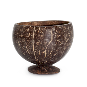 5x Bol Mic din Nucă de Cocos Naturală – Lucios – Decorativ – 9x10 cm Pe Suport