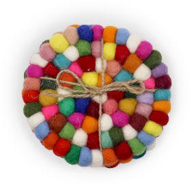 Suporturi Rotunde din Pâslă - 10 cm, Multicolor (set de 4)