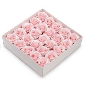 25x Floare de Săpun Decorativă din Săpun, cu 5 Straturi și Margini din Mătase – Roz Deschis