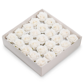 25x Flori de Săpun – (5 straturi) Trandafir Romantic – Alb