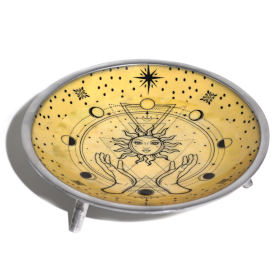 Bol pentru Ritualuri cu Trei Picioare, emailat - Mâini și Soare