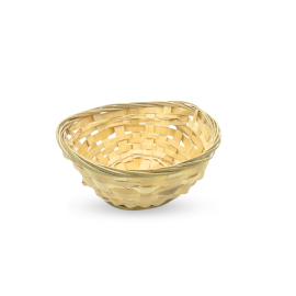 10x Coș Rotund din Bambus pentru Pâine - 17x6 cm