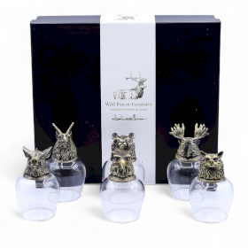 Set Cadou cu 6 Pahare Bottom Up (100 ml) – Creaturi Sălbatice din Pădure