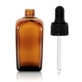 64x Sticlă din Chihlimbar de 50 ml cu Pipetă