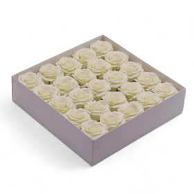 25x Floare de Săpun – Trandafir Romantic cu 5 Straturi – Ivory