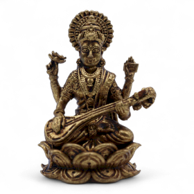 4x Figurine Miniature din Alamă – Saraswati (52 g) – 49 mm