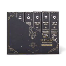 12x Bețișoare Parfumate cu Cristal de Turmalină – Lemn de Santal