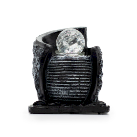 Fântână Arteziană de Masă – 15×13×20 cm – Vas cu Apă și Glob de Cristal