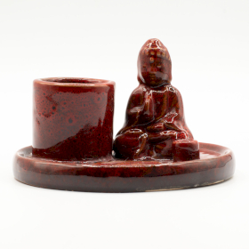 Suport pentru Tămâie Buddha – Ceramică Roșu Delicat
