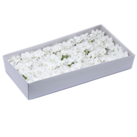 36x Flori de Săpun pentru Mâini Îndrăznețe - Floare de Hortensie - Alb
