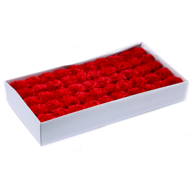 50x Flori de Săpun pentru Mâini Îndrăznețe - Garoafe - Roșu