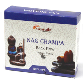 12x Conuri Parfumate Aromatice „Fum Curgător” - Nag Champa