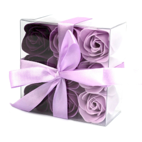 3x Cutie cu 9 Flori de Săpun - Trandafir Violet