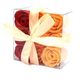 3x Cutie cu 9 Flori de Săpun - Trandafiri - Piersică