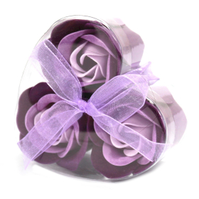 6x Cutie cu 3 Flori de Săpun - Trandafir Violet